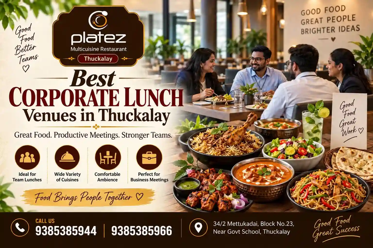 Best corporate lunch venues in Thuckalay