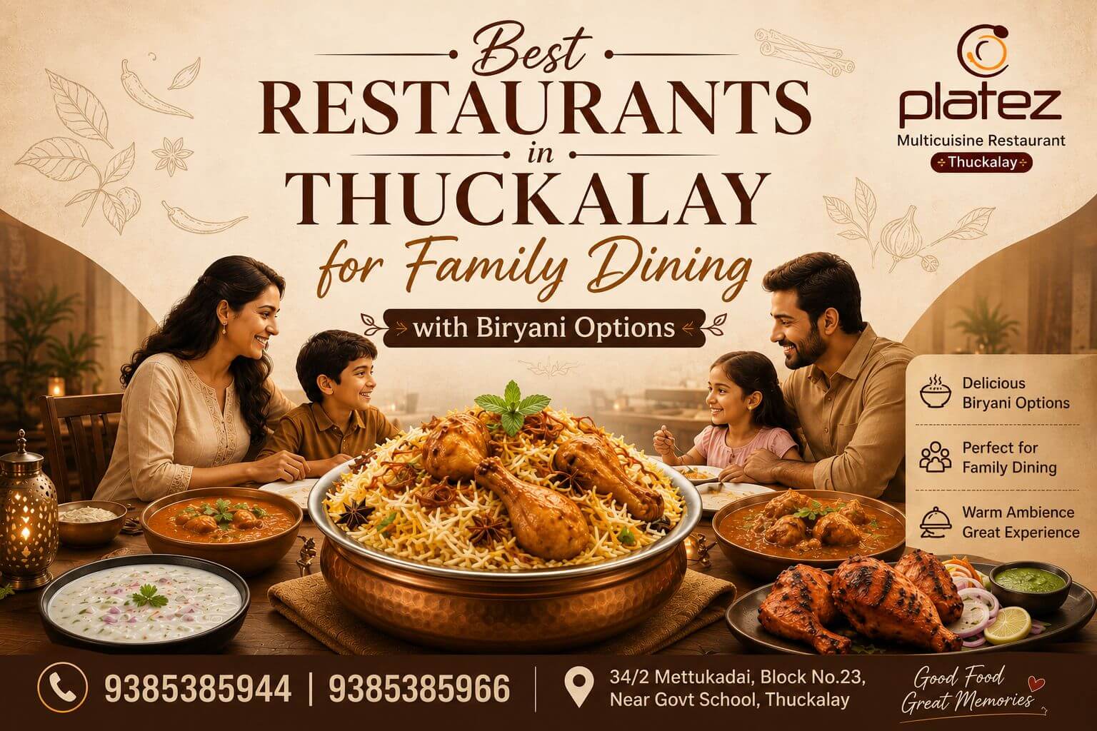best restaurant in thucklay for biryani