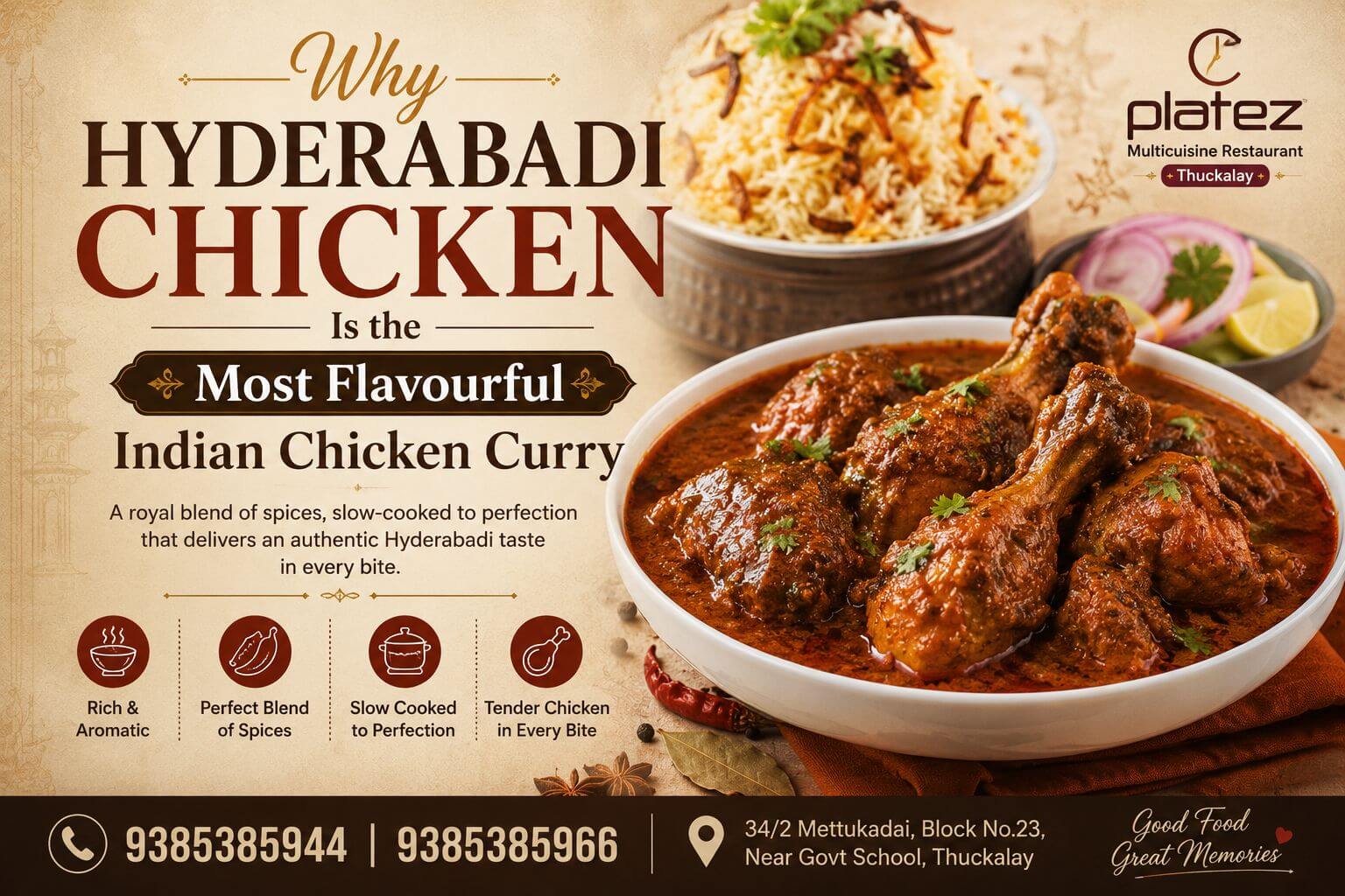 Hyderabadi Chicken curry at platez thuckalay